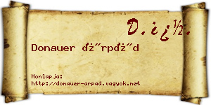 Donauer Árpád névjegykártya