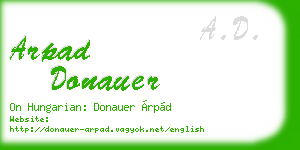 arpad donauer business card