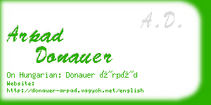 arpad donauer business card